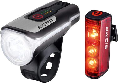 Світлодіодний набір для велосипеда SIGMA Aura 80 та BLAZE: переднє і заднє світло з акумулятором, гальмівною функцією, захистом від вологи, StVZO, USB-зарядка