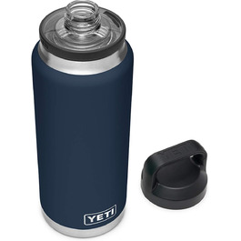 Термос-пляшка YETI Rambler, вакуумна, нержавіюча сталь, з кришкою, колір морський синій