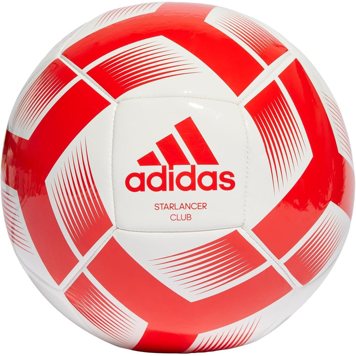 Футбольний м’яч adidas Starlancer CLB 4, біло-червоний, машинне зшивання