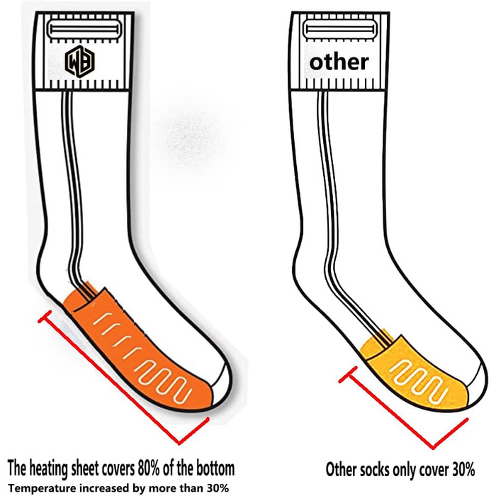 Шкарпетки з підігрівом 4000mAh для спорту, відпочинку, полювання, лиж