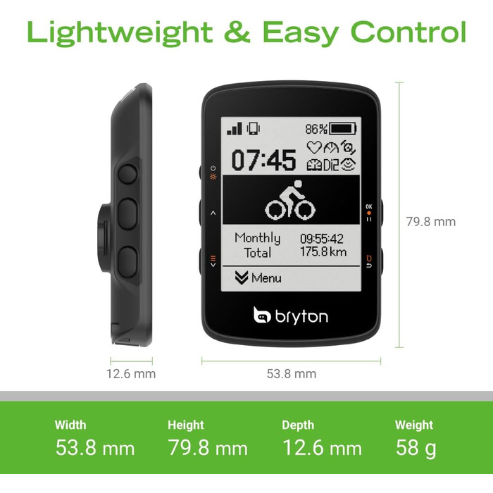 Велокомп'ютер Bryton Rider 460 GPS, 32 год, Bluetooth, ANT, для електровелосипеда