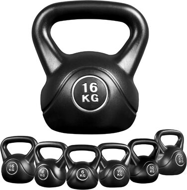 Гиря Yaheetech Kettlebell Sport з пластиковим покриттям 6-20 кг Обважнювачі для махових гантелей Гантель для силових тренувань і кросових тренувань 16,0 кілограмів