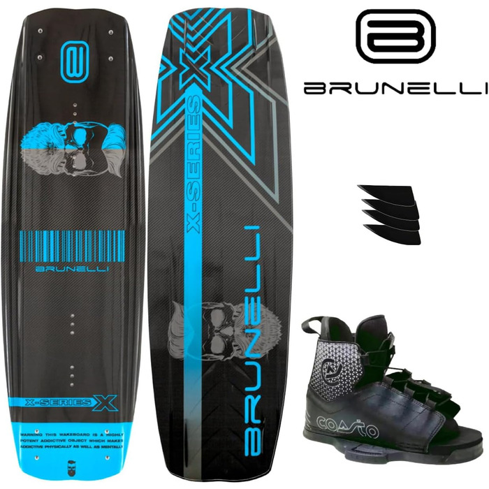 Набір вейкбордів BRUNELLI Carbon 138 см з дошкою COASTO Diamond Wakeboard синій