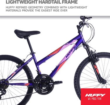 Гірський велосипед Huffy Girls Purple Stone Mountain, 61 см (24 дюйми), 21 SPD, фіолетовий