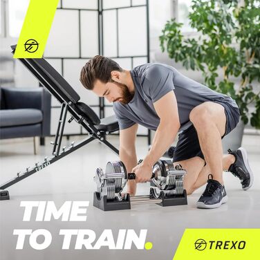 Гантель TREXO Chrome 3-32 кг, 30 кроків, протиковзка ручка