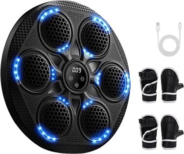 Музичний боксинг-апарат Smart LED, електронний Bluetooth, 15 режимів і швидкостей, королівський досвід, з боксерськими рукавичками, подарунок для дорослих