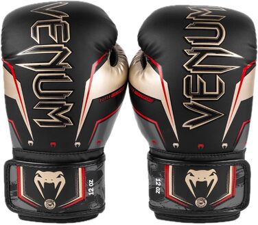 Боксерські рукавички Venum Elite Evo 10 унцій, чорні/золоті/червоні