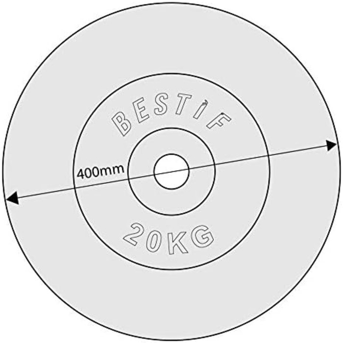 Вагові пластини BESTIF пластикові 1,25-20 кг, Ø29 мм, 20 кг