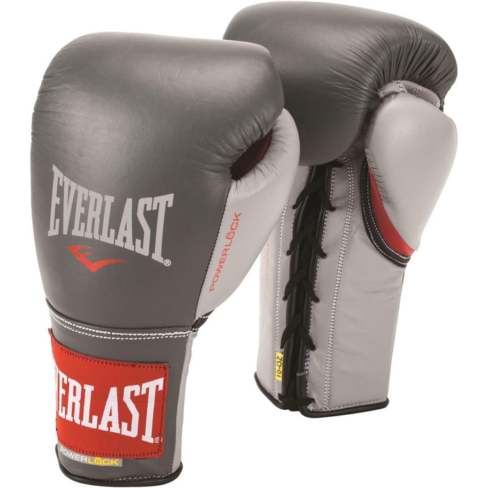 Рукавички бойові Everlast Everlast PowerLock Pro сірий / червоний 10 XL 0Z