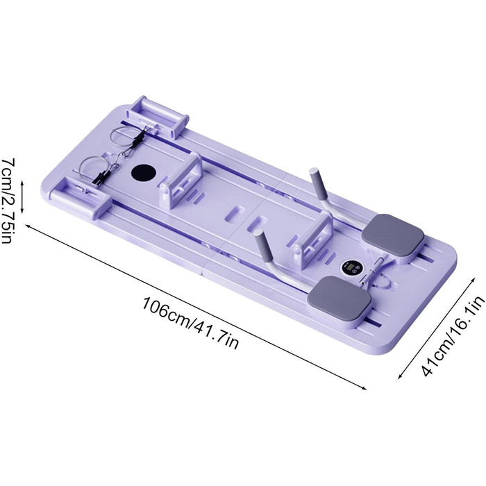 Складна дошка для пілатесу UYSELA для дому, багатофункціональна дошка для фітнесу з опорою для ліктів, багатофункціональна дошка для домашніх вправ з таймером, (фіолетова, звичайна)