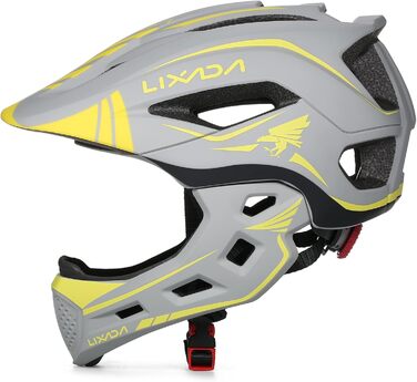 Шолом Lixada Kids Fullface 2-в-1 із захистом, 52-58см (сірий)