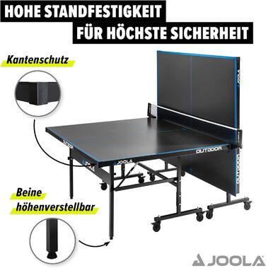 Стіл для тенісу JOOLA - алюмінієвий композит 6 мм, стійкий до погодних умов