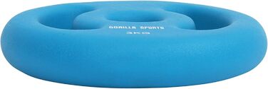 Неопренові вагові пластини GORILLA SPORTS - набір з 2, 2x1 кг, 2x2 кг, 2x3 кг, 2x4 кг, 2x5 кг, діаметр отвору 30/31 мм, з ручками, чавунні вагові пластини, набір вагових пластин (6 кг (2x3 кг))