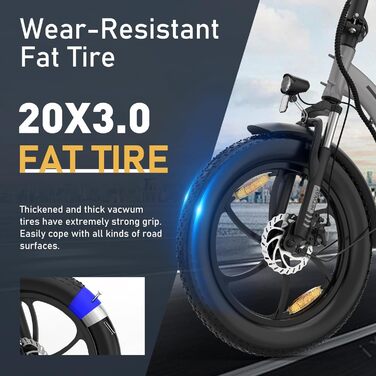 Електровелосипед HITWAY E-Bike20 Fat Tire, 12 Ач, 35-90 км, 7 передач