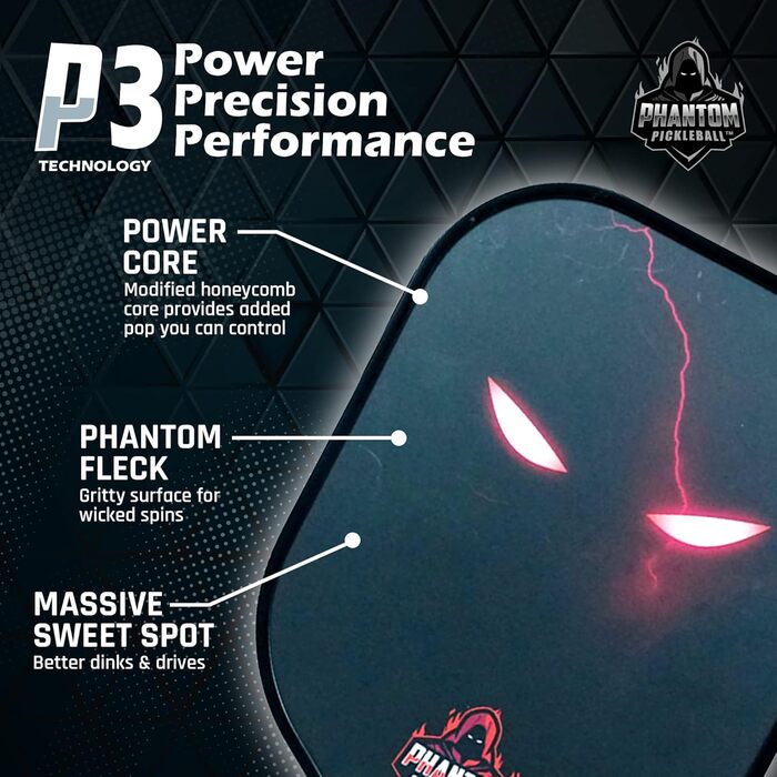 Ракетка для піклболу Phantom Eternal 14мм T700 Carbon Pickleball, схвалено США