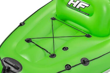 Надувний каяк Bestway Hydro-Force Koracle для риболовлі, комплект: ручний насос, весло, сумка, 1-місний човен, різні стилі