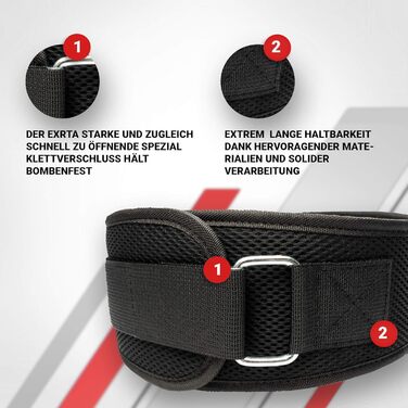 Пояс для важкої атлетики Fitness Belt для бодібілдингу, силових тренувань, важкої атлетики та кросфіту - тренувальні пояси для жінок та чоловіків Black XS