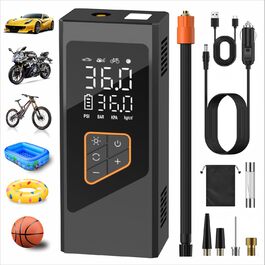 Портативний електричний насос для велосипеда 150PSI, 10000mAh, 5 режимів, цифровий манометр, компресор для велосипеда, авто, мотоциклів, м'ячів