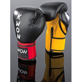 Боксерські рукавички Kwon KO Champ 10 унцій, чорні/червоні