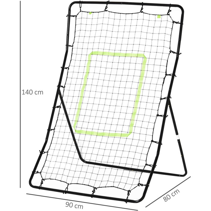 Відскік HOMCOM PitchBack, портативний, чорний (90x80x140 см)