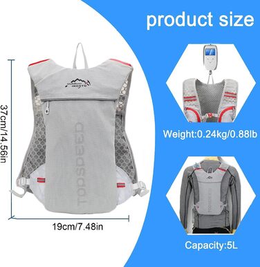 Рюкзак INOXTO Hydration Vest, міхур 1,5 л для бігу та прогулянок