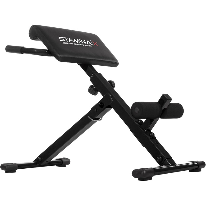 Скам'я для гіперекстензії Stamina X, регульована, для пресу, спини та корпусу, фітнес, тренування вдома