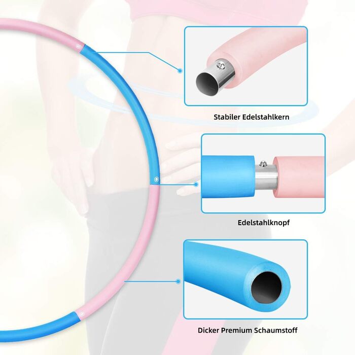 Хула-хуп для схуднення, масажний, рожево-блакитний