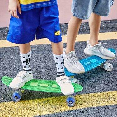 Дека для скейтборду WeSkate Ywhb-35 зі світлодіодом та USB Deck синього кольору зі світлодіодом / колеса білого кольору зі світлодіодом