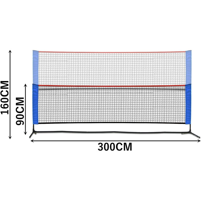 Сітка для бадмінтону Achda, складна сітка для бадмінтону для тенісу, бадмінтону, волейболу, піклболу навіть футболу, регульована сітка для бадмінтону для дітей та дорослих. Міцна палиця і сумка для транспортування.