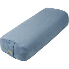 Подушка Florensi Yoga Bolster - Розкішний оксамитовий валик для відновлювальної йоги - Велика прямокутна подушка з ручкою для перенесення - підтримуюча подушка для медитації - Чохол і ручка для перенесення можна прати в пральній машині світло-блакитний