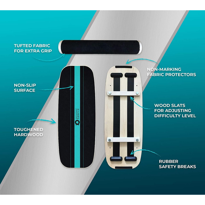 Тренажер балансу для вправ, тренування рівноваги, сноубордингу, скейтбордингу та круїзера для серфінгу