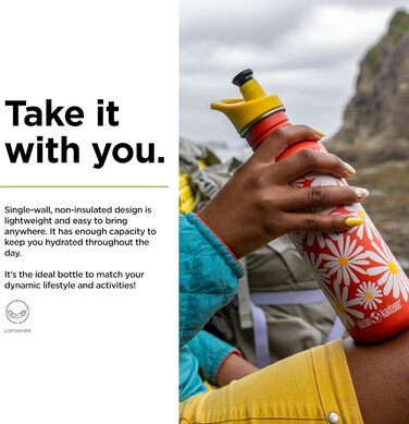 Пляшка для води Klean Kanteen Classic 800 мл, Daisy, сталева