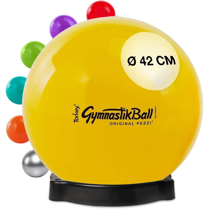 М'яч для сидіння PEZZI Original Pezzi Ball 42см жовтий з мискою