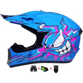 Дитячий мотокросовий шолом Fullface для MTB, ABS, з рукавицями, маскою та окулярами, для мотокросу, ендуро, ATV, Downhill