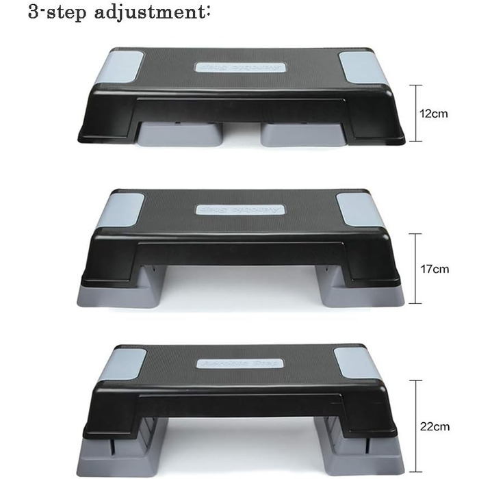 Аеробний степпер Hua Stepbenches з 3-ступінчастим регулюванням, дошка для домашньої гімнастики для йоги, багатоцільові тренажери для чоловіків і жінок, нековзний і стійкий, навантаження 200 кг