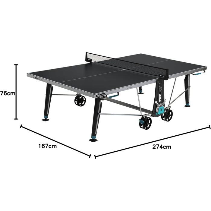 Стіл Cornilleau 400X для настільного тенісу - складний, рулонний, всепогодний