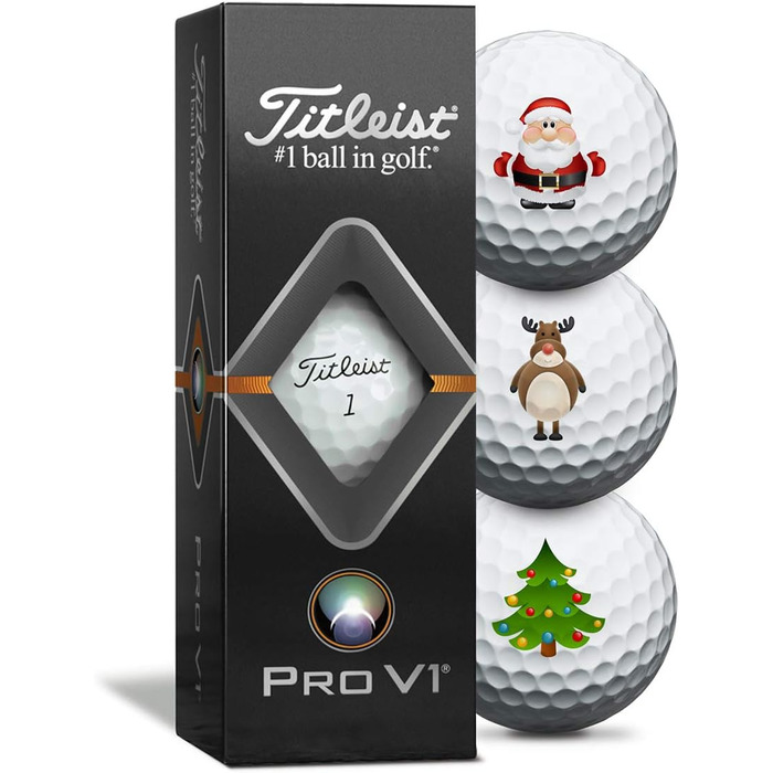 М'ячі для гольфу Titleist Pro V1 Різдвяні - 3 упаковки