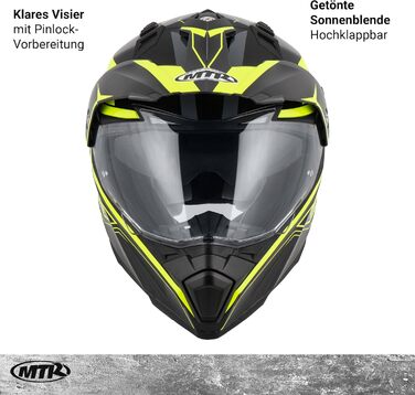 Мотошолом інтегральний TR SX-1 Evo Cross, ECE 22.06, сонцезахисний козирок, вентиляція, чорний/неон-жовтий/сірий, XL