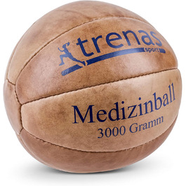 Медичний м'яч із шкіри trenas, 800 г–5 кг, оригінал, для спорту