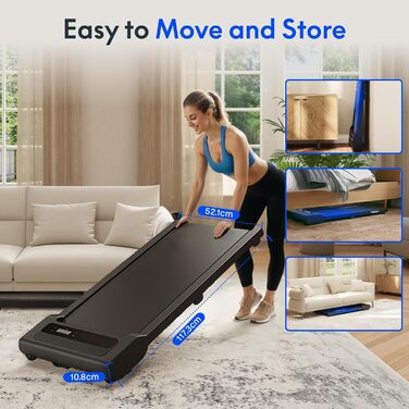 Бігова доріжка FlexiSpot Walking Pad 4-в-1 для дому та офісу, електрична підлогова доріжка 2.5HP, портативна, LED-дисплей, регулювання швидкості, пульт ДК, чорна