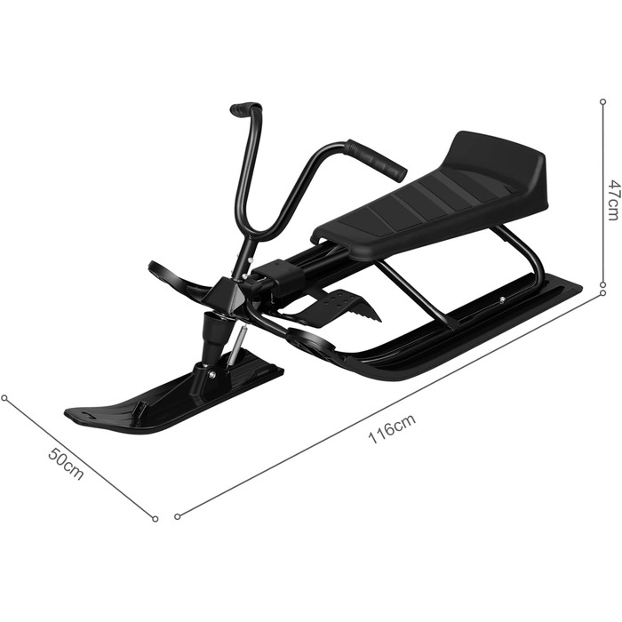 Рульове управління Laneetal Sled Bob для дітей, гальма, трос, чорний