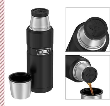 Пляшка для напоїв Thermos King 470 мл, нерж. сталь, 12 год гаряча/24 год холодна