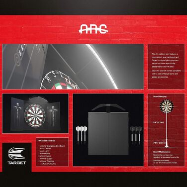 Система освітлення Target Darts Arc з дошкою та 2 наборами дартсів, чорний