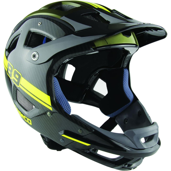 Шолом CASCO MTBE Fullface Black-Carbon Neon, розмір 56-58 см