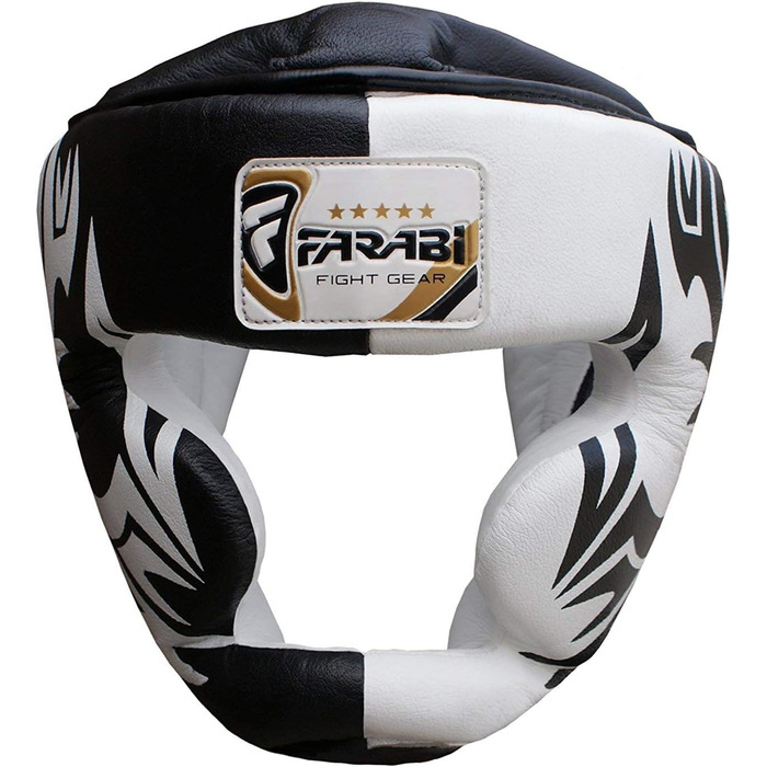 Farabi Headguard Pro Full Face Leather Helmet (S)