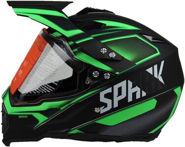 Шолом для мотокросу Woljay Cross Offroad з сонцезахисним козирком, зелений, розмір XL, для мотоцикла, велосипеда, ATV, MX, преміум-якість