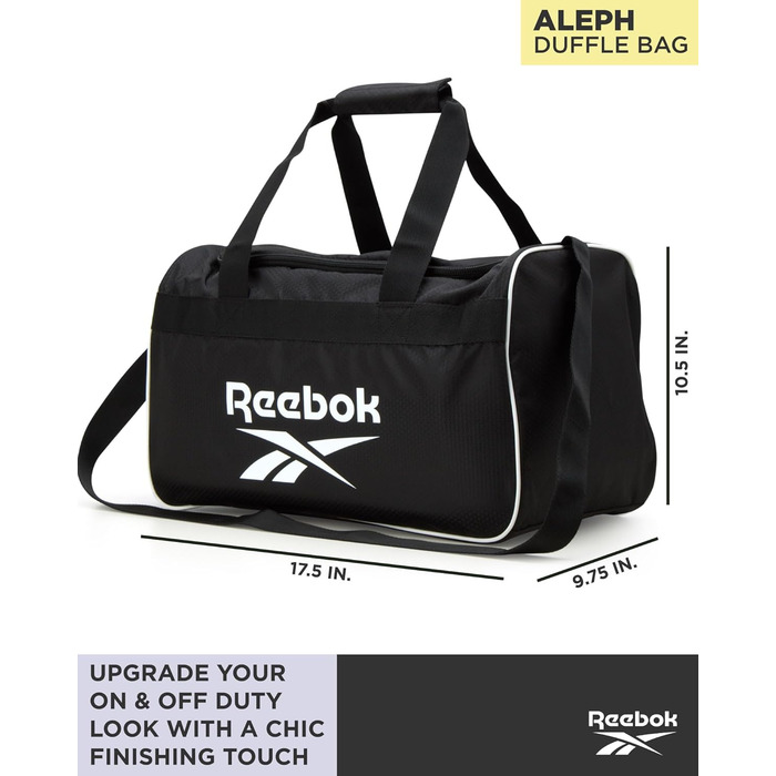 Сумка-дафл Reebok Warrior II чорна з логотипом, мала, унісекс, для подорожей, спорту та ручної поклажі