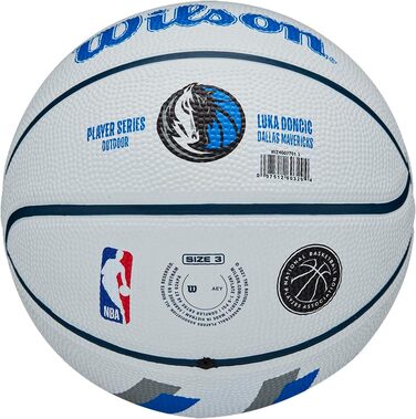 Баскетбол на відкритому повітрі WILSON NBA Player Icon розмір 7 74,9 см і міні-розмір (3, Лука Дончич)