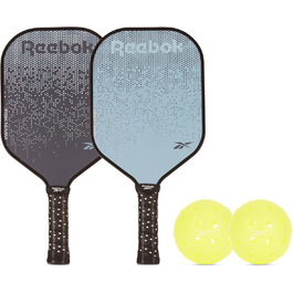 Набір для піклболу Reebok на 2 гравців, карбонові ракетки, прецизійні м'ячі з 40 отворами, ідеально для любителів спорту