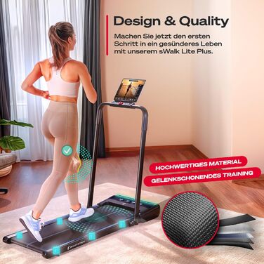 Бігова доріжка Sportstech sWalk Lite/Plus для дому, компактна, з ручним нахилом, до 12 км/год, LED, додаток, пульт